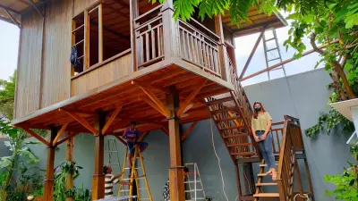 Harga Jasa Pembuatan Rumah Kayu Dengan Sistem Tradisional Tiang Pancang Di Kabupaten Sukabumi